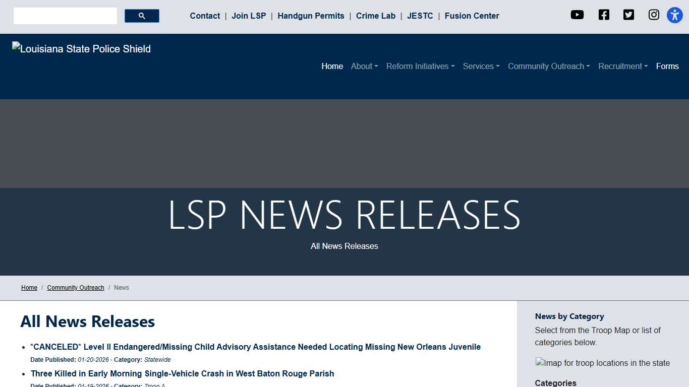 News - Louisiana State Police